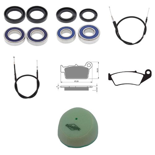 Yamaha YZ250 2003 Whites BeaRings Cables Filters Brake Pads Service Kit