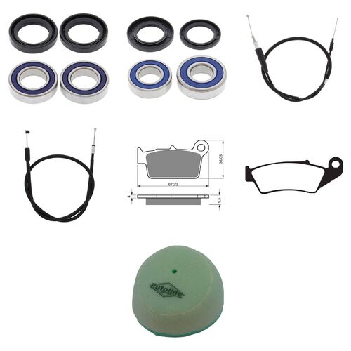 Yamaha YZ250 2005 Whites BeaRings Cables Filters Brake Pads Service Kit