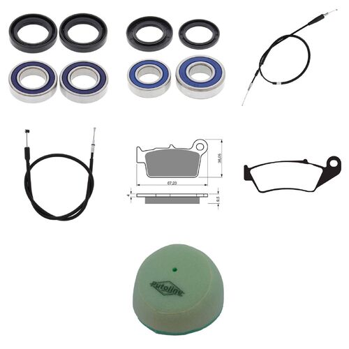 Yamaha YZ250 2006-2007 Whites BeaRings Cables Filters Brake Pads Service Kit