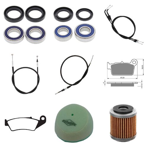 Yamaha YZ250F 2006 Whites BeaRings Cables Filters Brake Pads Service Kit