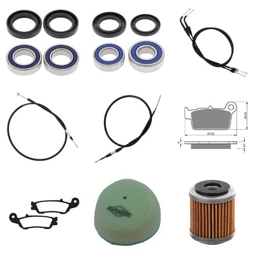 Yamaha YZ450F 2008 Whites BeaRings Cables Filters Brake Pads Service Kit