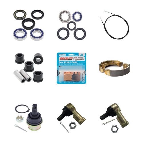 Yamaha YFM350FA Grizzly 4WD 2007-2011 Whites BeaRings Cables Brake Pads ATV Service Kit