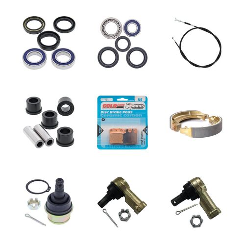 Yamaha YFM400FW Big Bear 4WD 2003-2004 Whites BeaRings Cables Brake Pads ATV Service Kit