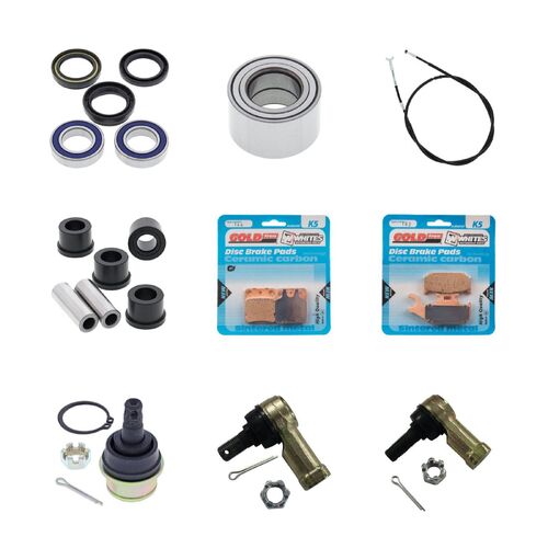 Yamaha YFM400FW Kodiak 4X4 2005-2006 Whites BeaRings Cables Brake Pads ATV Service Kit