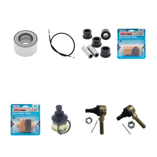 Yamaha YFM660 Grizzly 2005-2006 Whites BeaRings Cables Brake Pads ATV Service Kit