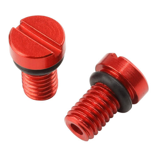 Kawasaki KX250F 2004-2009 Zeta Front Fork Air Valve Cap Screws for KYB/Showa 2 Pack Red