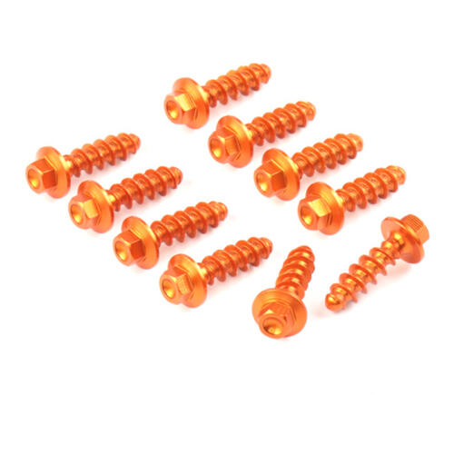 KTM 250 XC-F 2011-2022 Zeta Aluminium Plastic Tapping Screw Set 10 Piece Orange
