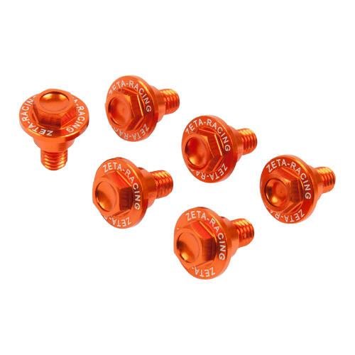 KTM 690 Enduro R 2011-2024 Zeta Fork Guard Bolt Set 6 Pack Orange