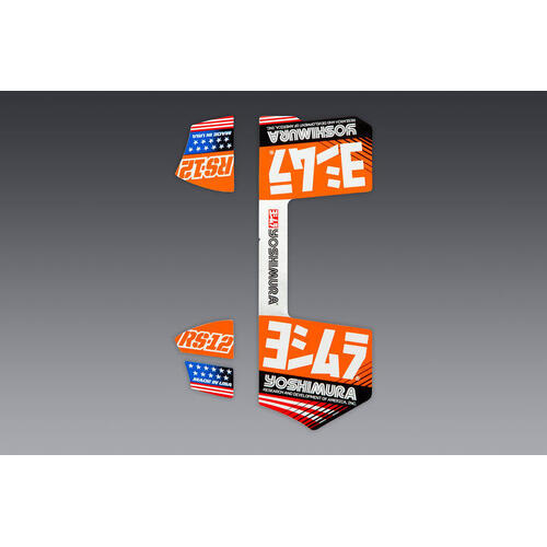 Yamaha YZ450F 2020-2026 Yoshimura OE Branded Four Piece Decal Set Orange