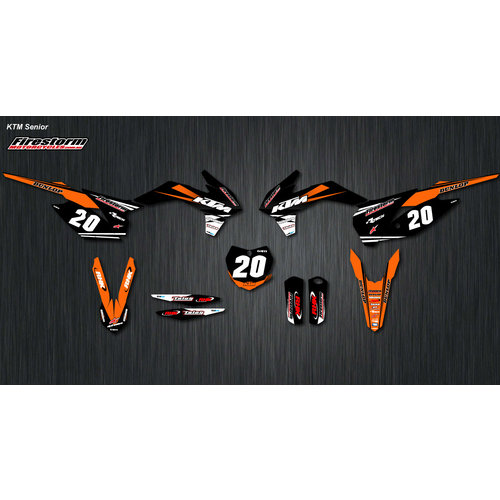 CUSTOM KTM TEAM GRAPHICS KIT WITH NUMBER PLATE BACKGROUNDS