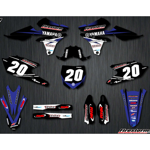 CUSTOM YAMAHA TEAM GRAPHICS KIT WITH NUMBER PLATE BACKGROUNDS 